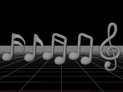 Musical Note Tone 3D Model 3D model