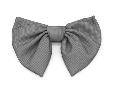 Fabric Bow set Low-poly 3D model