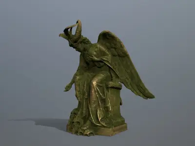 woman Statue Low-poly 3D model 3