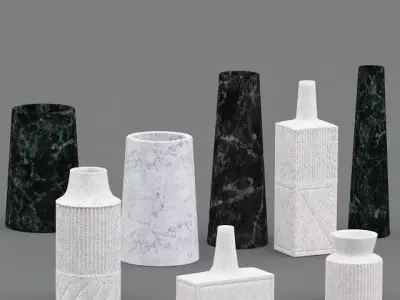 Westelm ceramic Linework Vases 3D model