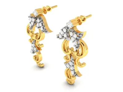 Solitaire Women Earring 3D print model