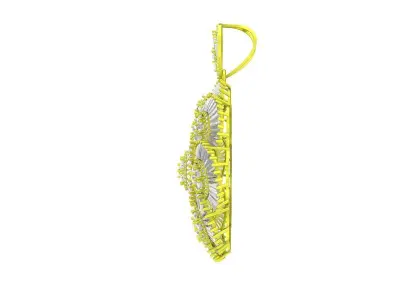 7324 luxury diamond baguette women pendant 3D print model