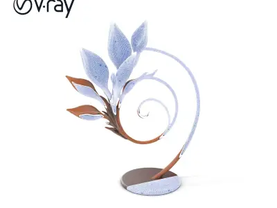 Elegant Spiral Leaf Sculpture Model Pack Low-poly 3D model