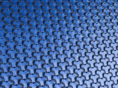 Sci-fi Geometric Blue Metal PBR Seamless Texture