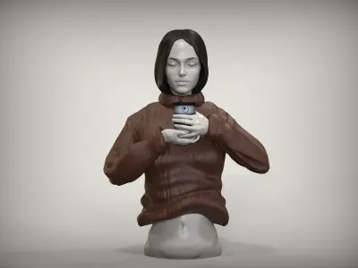 Zen Coffee Girl for 3D Print 3D print model