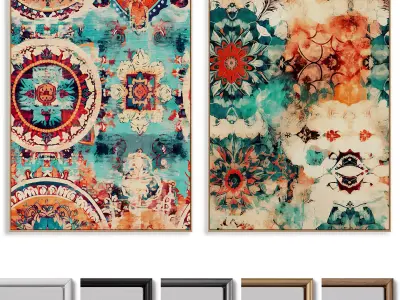 Abstract Painting Frame set 042 3D model