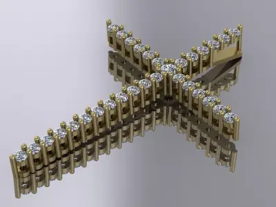 Elegant Cross Pendant Jewelry Gold Brand  3D print model