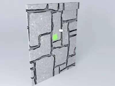 Pinwall stone wall with square Free 3D model