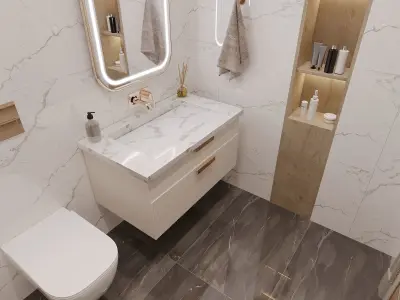 Modern Bathroom Interior Scene 3D model