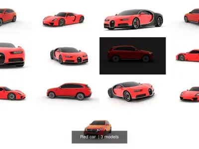 Red car  3D Model Pack