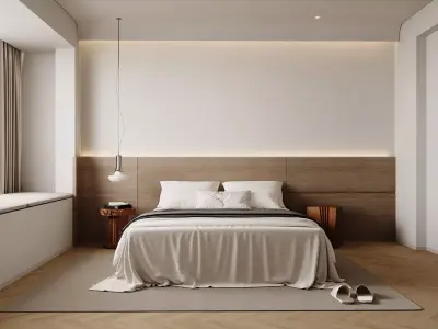 Minimalist Wabi-Sabi Bedroom 3D model