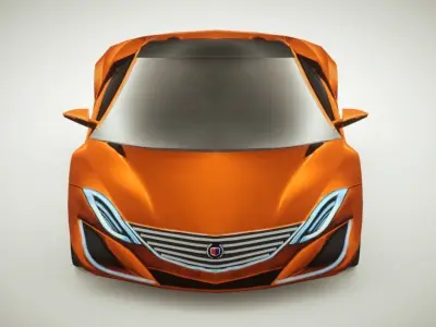 Generic Supercar v6 multicolors Low-poly 3D model