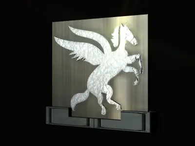 2d 3d Pegasus stand decoration Low-poly 3D model