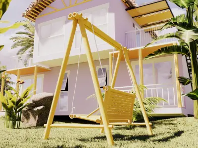 Duplex villa - Beach motel 3D model