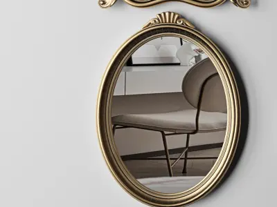 decorative European mirror 3D model