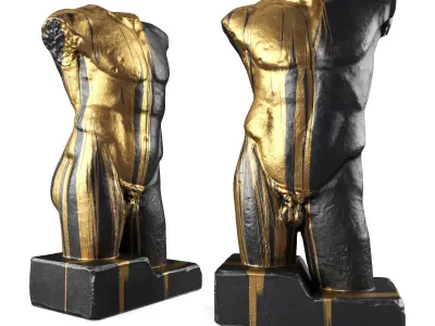 Diadumenos bleeding torso Low-poly 3D model