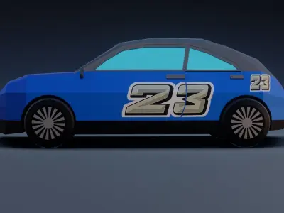 LOW POLY RACE CAR  Low-poly 3D model