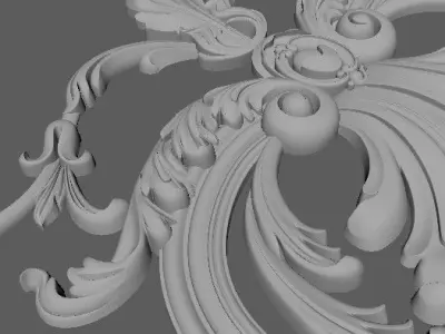 Central decor ornament for furniture 3D model 1076
