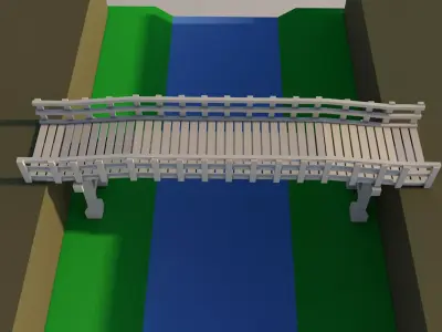 Bridge wooden 3D model