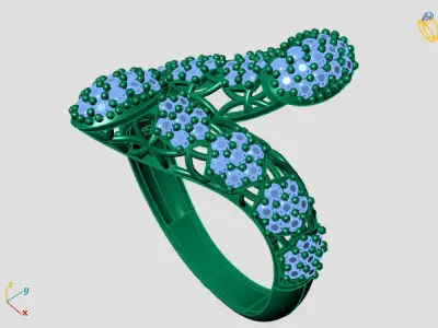 Two Head Women Ring 3DM Womens Ring 3d models 3D print model 3D print model 18