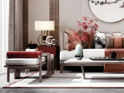 room Chinese living New style 3D model