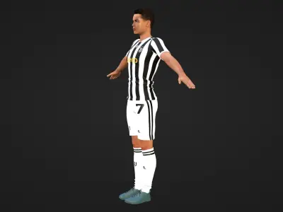Cristiano Ronaldo - Juventus  - Two Models Low-poly 3D model