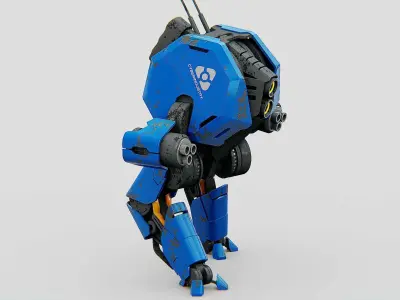 COMBAT DROID HEXA Rigged for Unreal Engine - Unity - MIXAMO 3D model