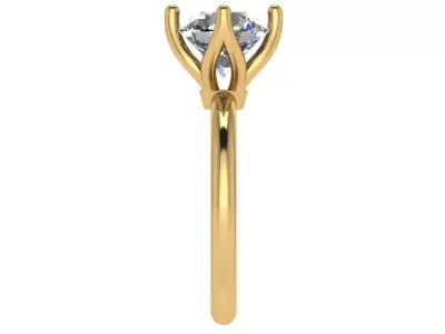 solitaire ring with tulip head  3D print model