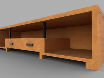 cabinet tv stand with drawers Low-poly 3D model