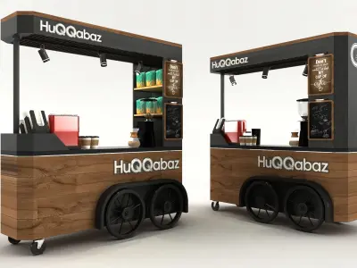 POP Stand 3D model 3D model coffee car new model 3D model 3D model