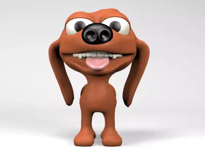 Cartoon Dog Low-poly 3D model