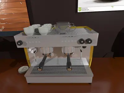 coffe bar Low-poly 3D model
