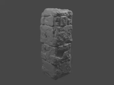 Ancient Pillar High Poly 3D model