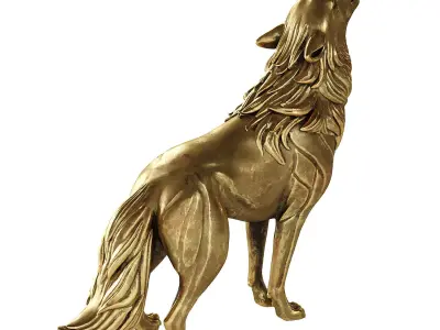wolf statue  3D model