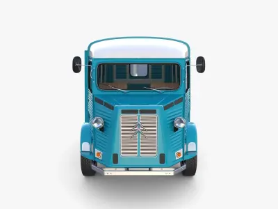 Citroen HY Blue with interior 3D model