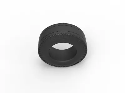 Rear tire of vintage dragster Version 2 Scale 1 to 10 3D print model