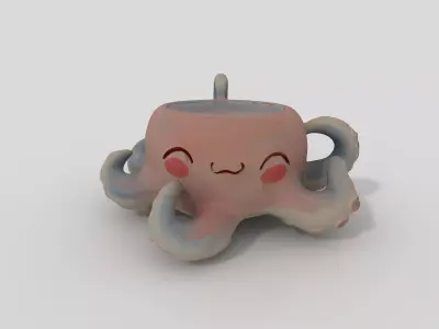 Octopus Tentacle Mug Low-poly 3D model