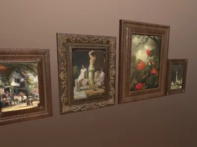 3D Antique Frames -PBR Game Ready Low-poly 3D model