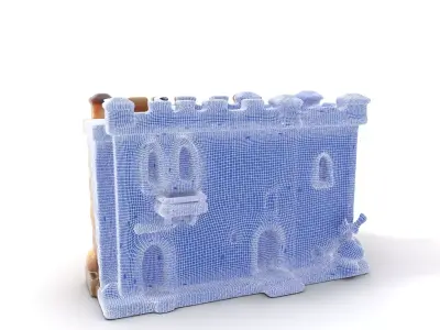 Medieval Stone Fortress model pack Low-poly 3D model