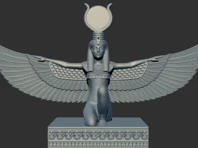 Egyptian goddess ISIS Statue wings 3D Printable  v 1 3D print model