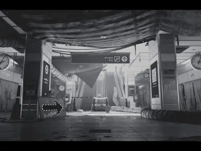 The Blue Metro 2029  Post Apocalyptic Metro Subway Environment  Low-poly 3D model
