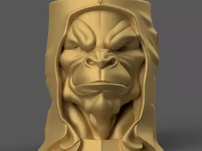 Orc Bust Planter Vase Candle holder 3D print model