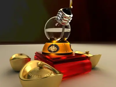 Chinese gold ingot 3D model