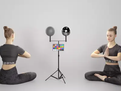 Woman practicing yoga 301 Low-poly 3D model