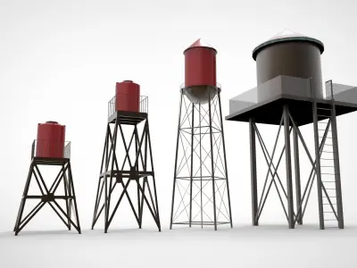 Water tower 3D model