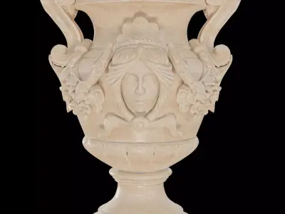 Decorative Stone Urn 3D Model - Ornate Classical Vase 3D model
