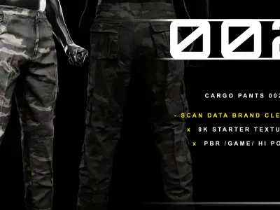Cargo Pants 002 Low-poly 3D model