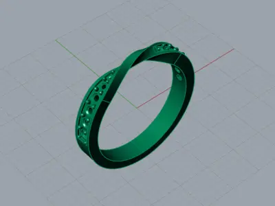 Rose gold ring with diamond model jr00129 3D print model