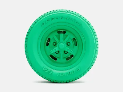 15x7 Kidney Bean Wheel BFGoodrich Radial Tire 3D print model