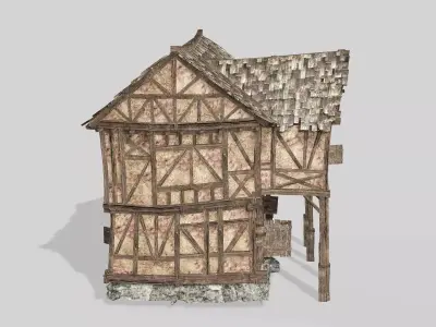Thatch Hut House 05 For Games and Films 3D Model Low-poly 3D model